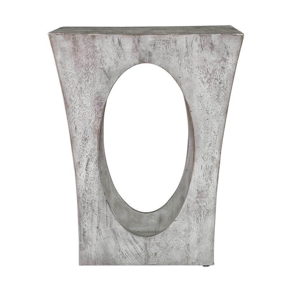 Uttermost Vernen Aged White Accent Table