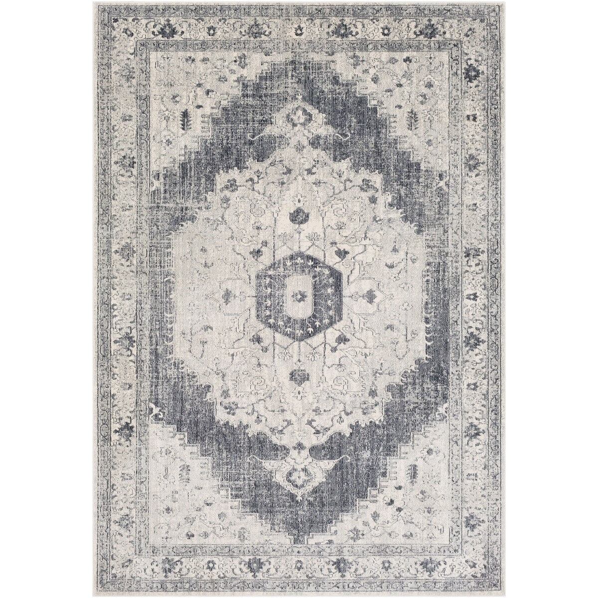 Uzziah Oriental Traditional Area Rug - 6'7" x 9'