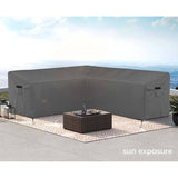 V Shaped Patio Couch Cover Waterproof Heavy Duty Furniture Cover, Sectional Sofa Cover with Air Vent Outdoor