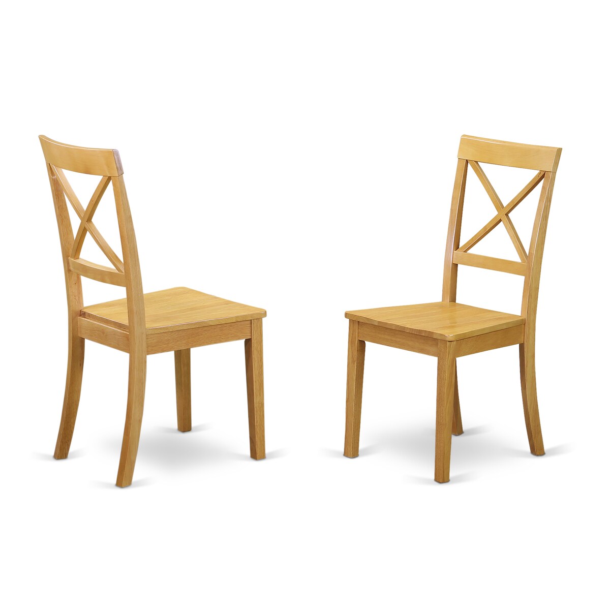 East West Furniture 7 Piece Dining Set- an Oval Dining Table and 6 Wood Seat Chairs, 40x76 Inch, Oak
