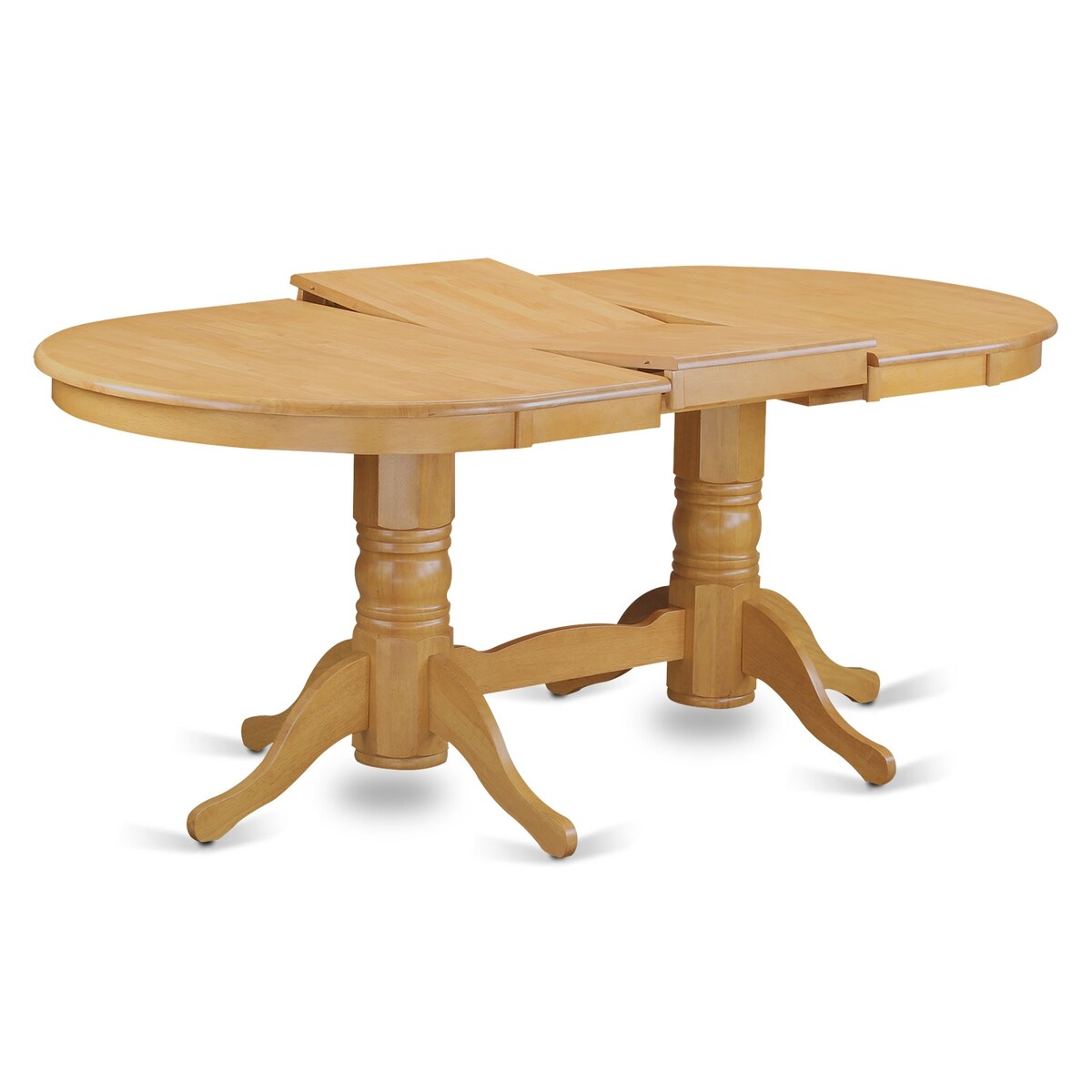 East West Furniture 7 Piece Dining Set- an Oval Dining Table and 6 Wood Seat Chairs, 40x76 Inch, Oak