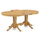 East West Furniture 7 Piece Dining Set- an Oval Dining Table and 6 Wood Seat Chairs, 40x76 Inch, Oak