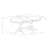 East West Furniture 7 Piece Dining Set- an Oval Dining Table and 6 Wood Seat Chairs, 40x76 Inch, Oak