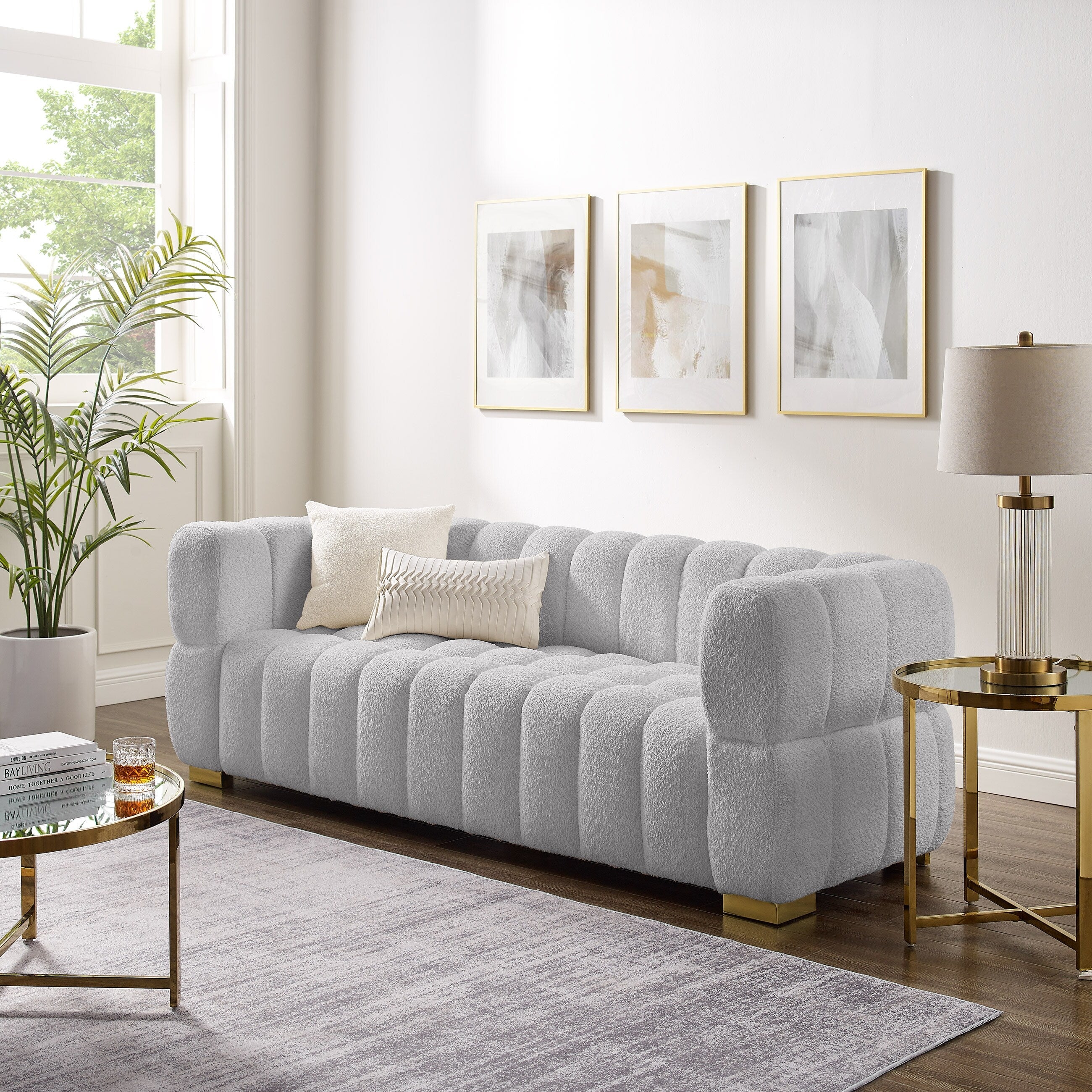 VANOMi 85inch Modern Couch Leisure Comfortable Sofa 85 x 33.86