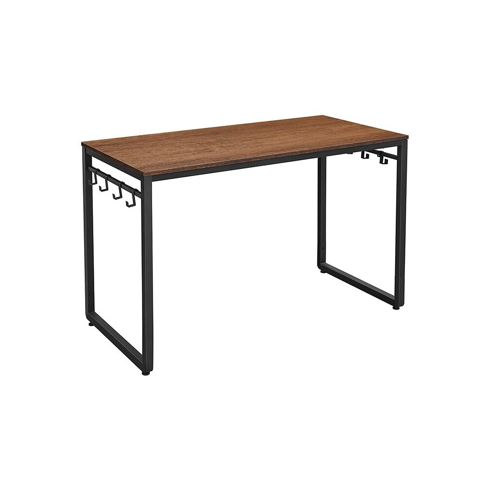 VASAGLE Computer Writing Desk with 8 Hooks ULWD058B08, for Home Office, Simple Study PC Table, 47.2''
