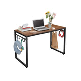 VASAGLE Computer Writing Desk with 8 Hooks ULWD058B08, for Home Office, Simple Study PC Table, 47.2''