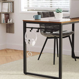 VASAGLE Computer Writing Desk with 8 Hooks ULWD058B08, for Home Office, Simple Study PC Table, 47.2''