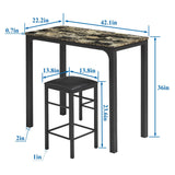 VECELO 3-Pieces Counter Dining Table Set