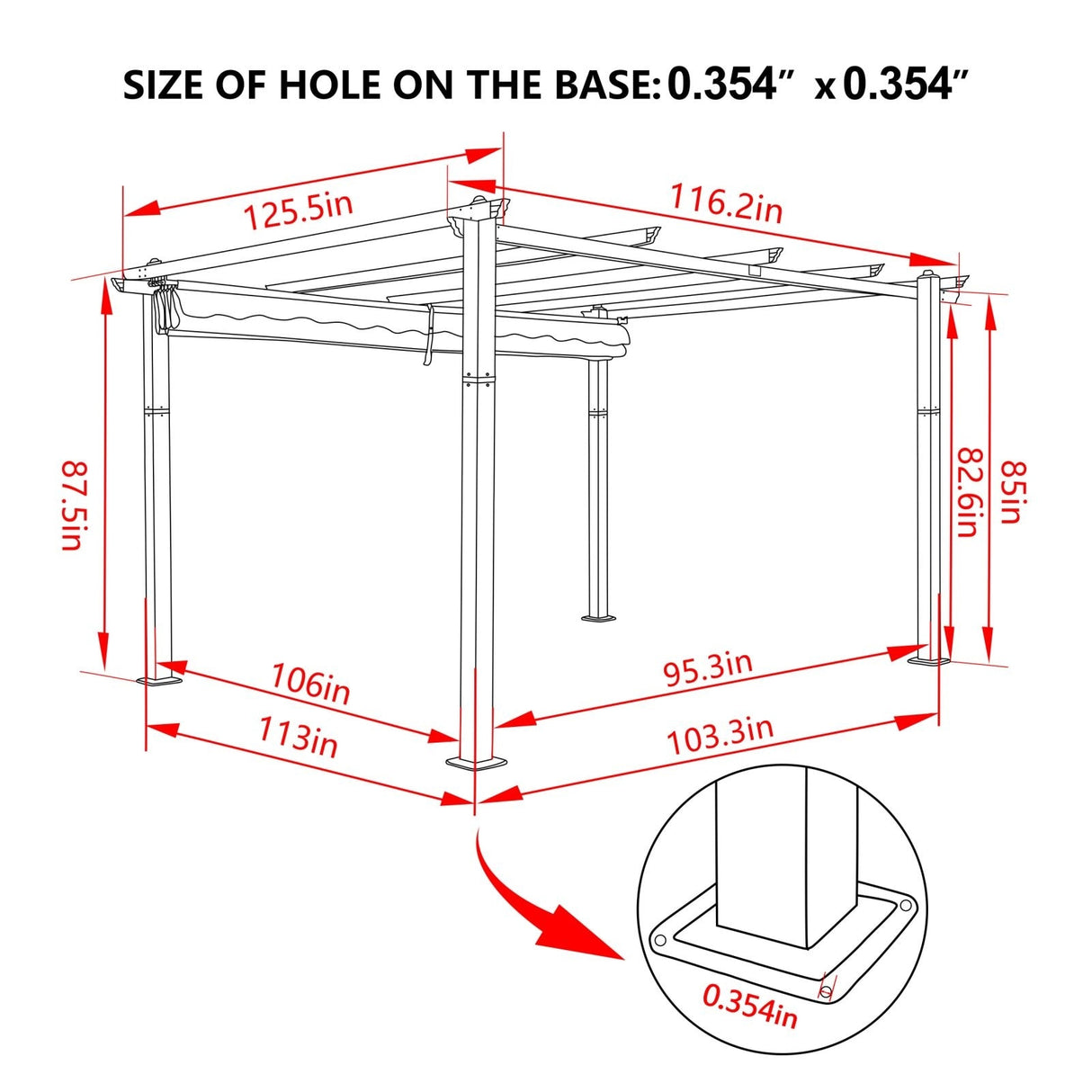 VEIKOUS 10' x 10' Outdoor Aluminum Pergola Gazebo with Retractable Canopy for Patio and Backyard