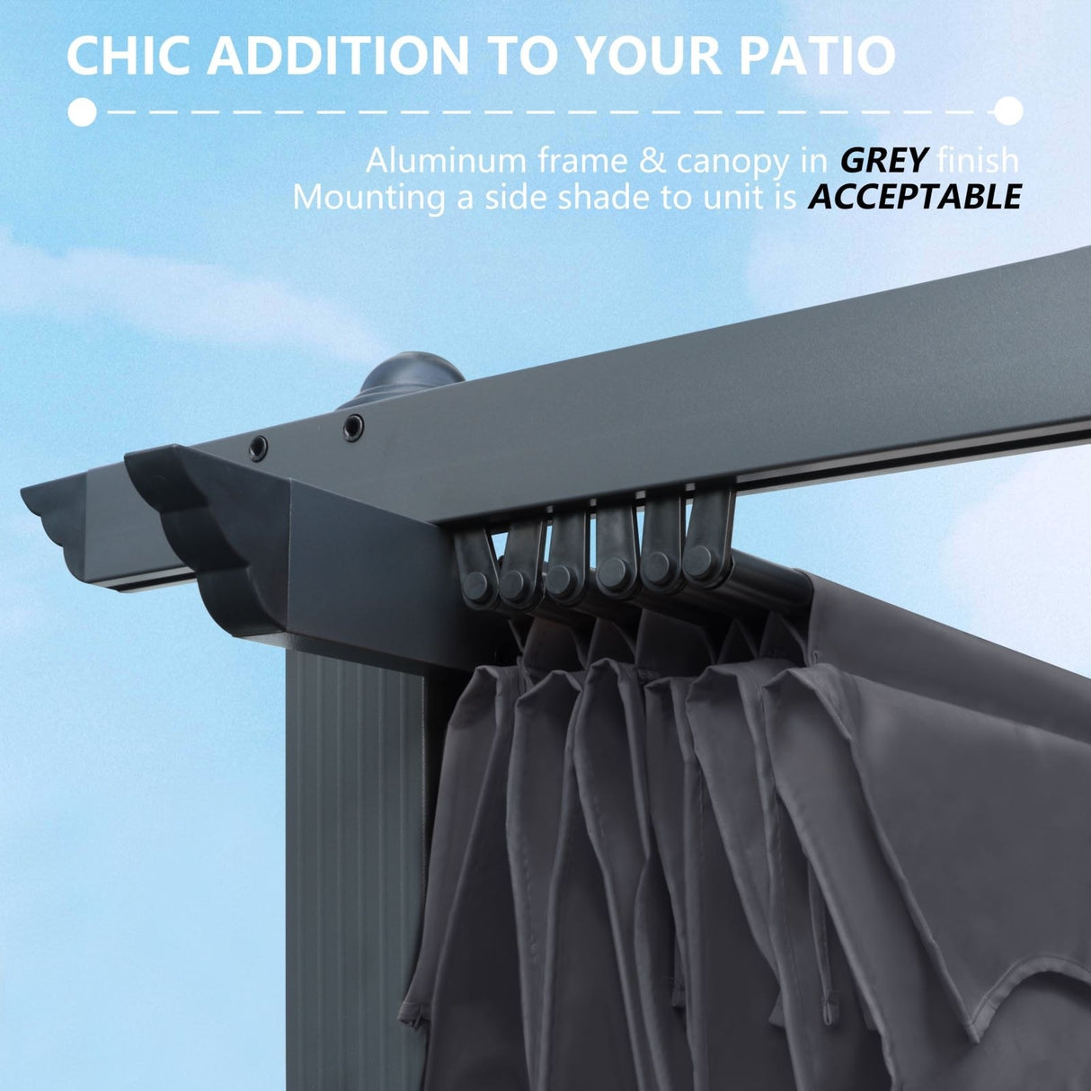 VEIKOUS 10' x 10' Outdoor Aluminum Pergola Gazebo with Retractable Canopy for Patio and Backyard