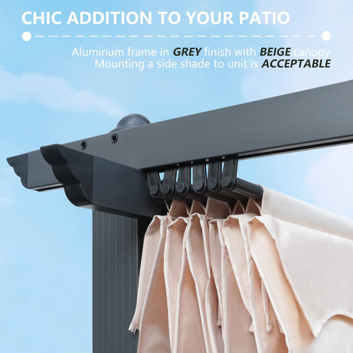 VEIKOUS 10' x 10' Outdoor Aluminum Pergola Gazebo with Retractable Canopy for Patio and Backyard