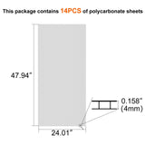 VEIKOUS 14 Pieces 4x2FT Polycarbonate Greenhouse Panels Twin-Wall Polycarbonate Sheet