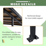 VEIKOUS 14 ft. x 10 ft. Patio Covers Wall Mount Gazebo Outdoor Pergola with PC Panel Roof