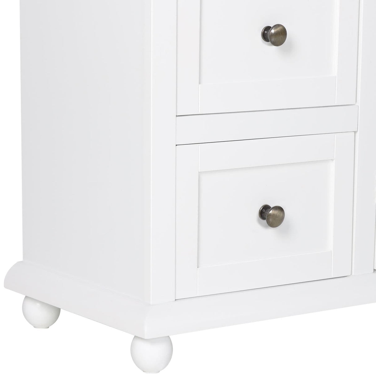 VEIKOUS Kitchen Buffet Sideboard Storage Cabinet with 2 Glass Doors and 4 Drawers