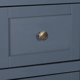 VEIKOUS Kitchen Buffet Sideboard Storage Cabinet with 2 Glass Doors and 4 Drawers