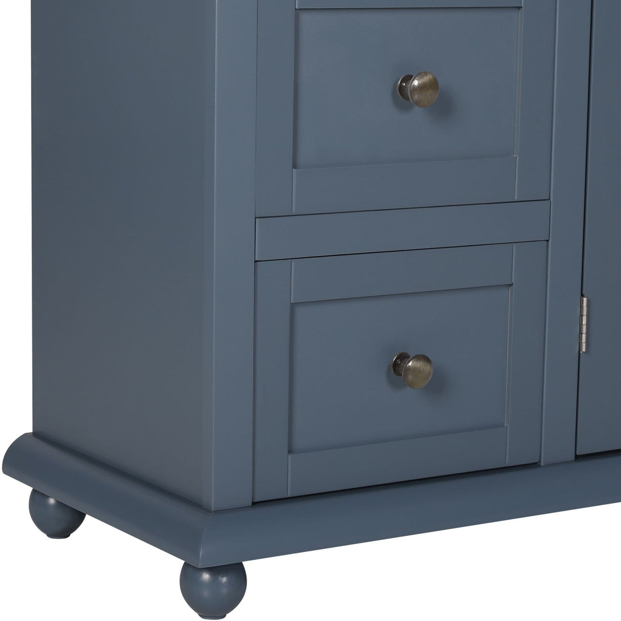VEIKOUS Kitchen Buffet Sideboard Storage Cabinet with 2 Glass Doors and 4 Drawers