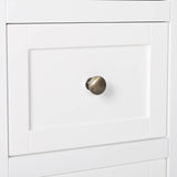 VEIKOUS Kitchen Buffet Sideboard Storage Cabinet with 2 Glass Doors and 4 Drawers