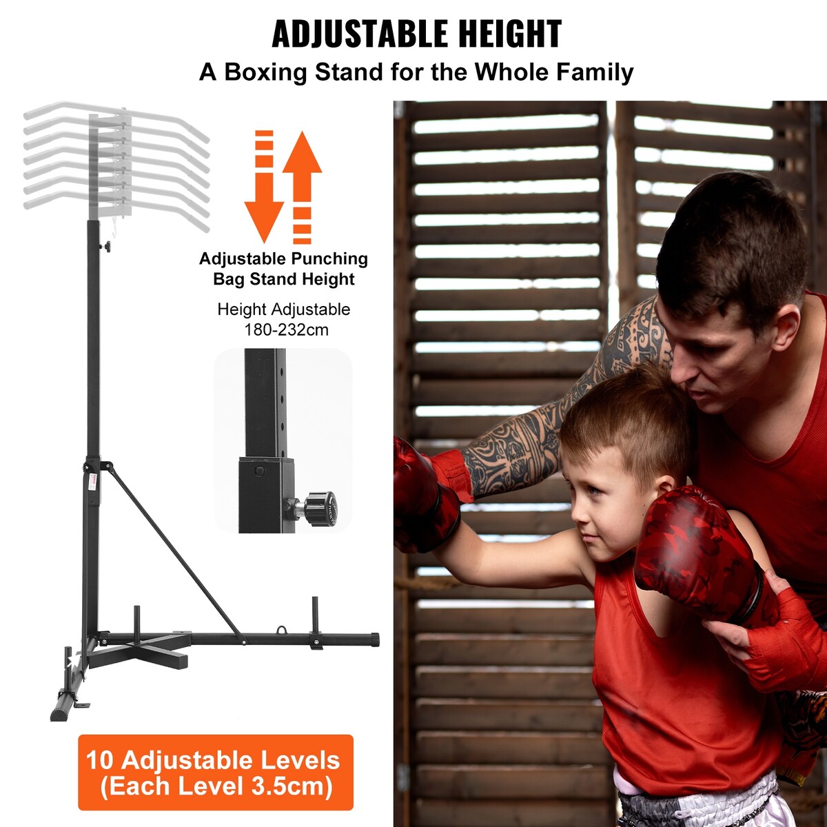 VEVOR 2 in 1 Punching Bag Stand Adjustable Height Boxing Punching Bag and Speed Bag Stand for Home Gym Fitness