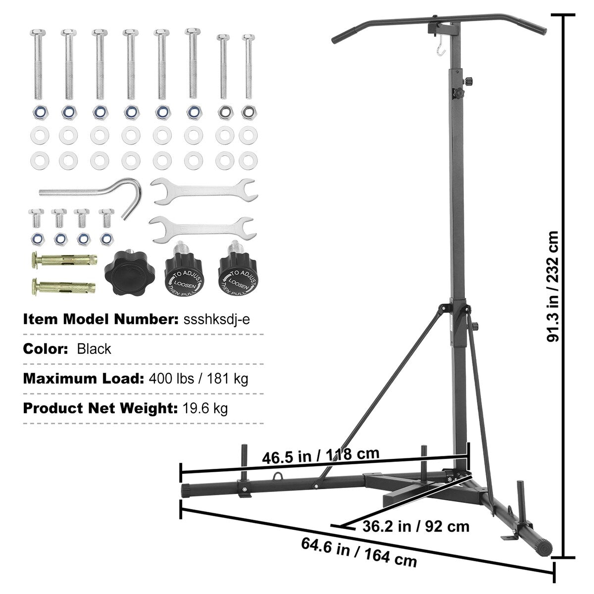 VEVOR 2 in 1 Punching Bag Stand Adjustable Height Boxing Punching Bag and Speed Bag Stand for Home Gym Fitness