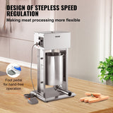 VEVOR 200W & 260W Electric Stuffer 10L & 15L Stainless 4 Tubes Stepless Speed Pedal Commercial