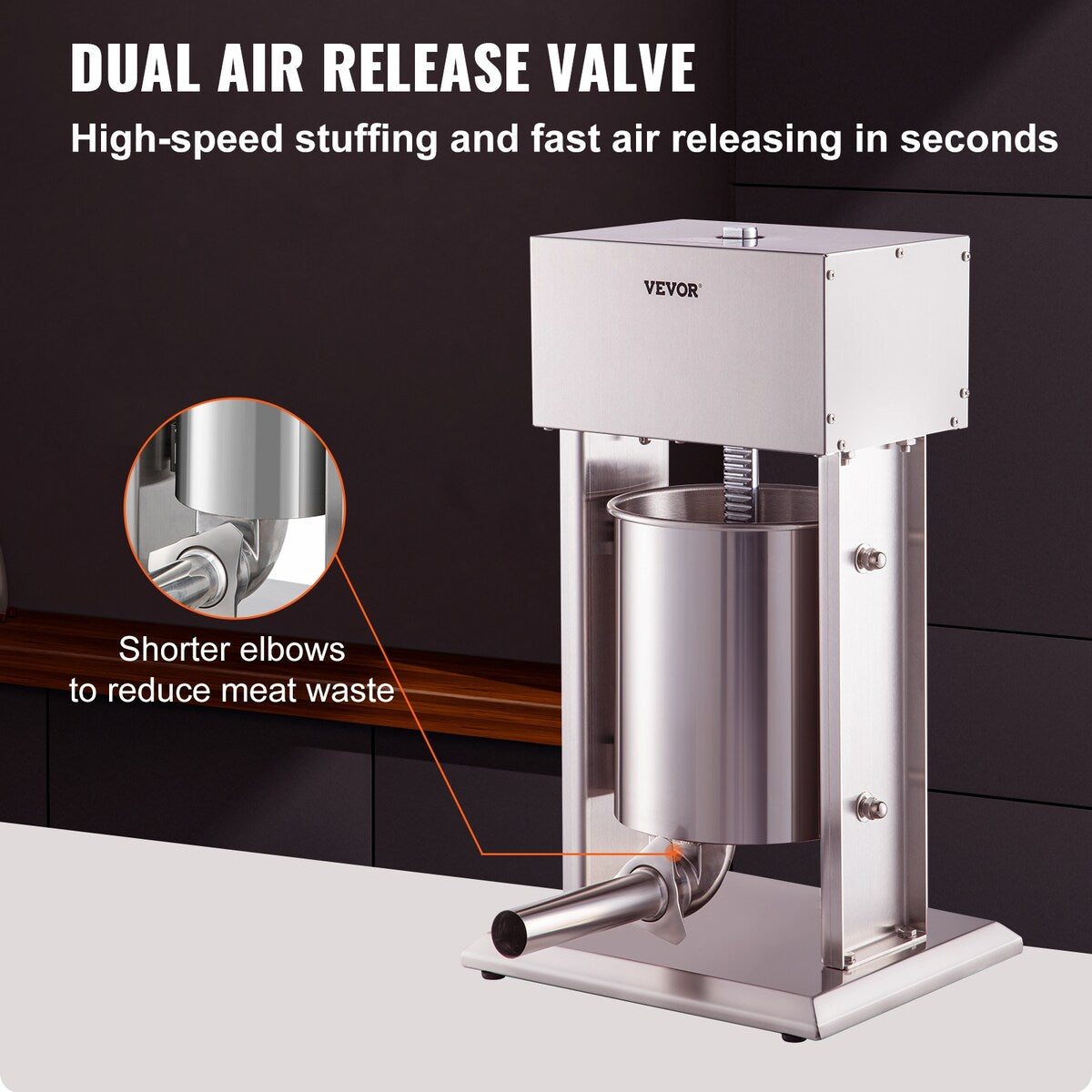 VEVOR 200W & 260W Electric Stuffer 10L & 15L Stainless 4 Tubes Stepless Speed Pedal Commercial