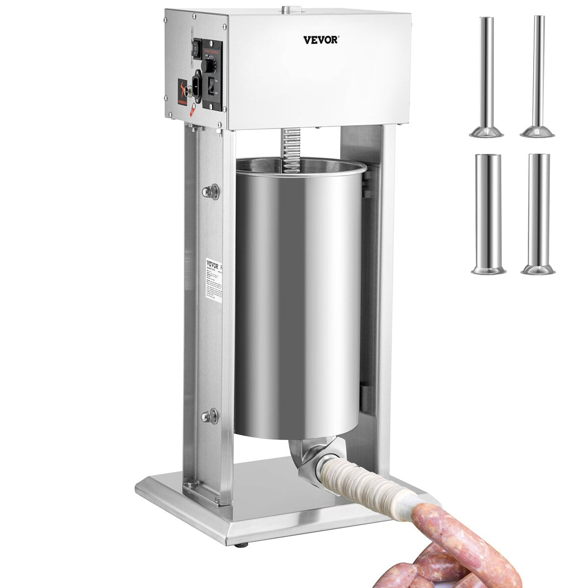 VEVOR 200W & 260W Electric Stuffer 10L & 15L Stainless 4 Tubes Stepless Speed Pedal Commercial