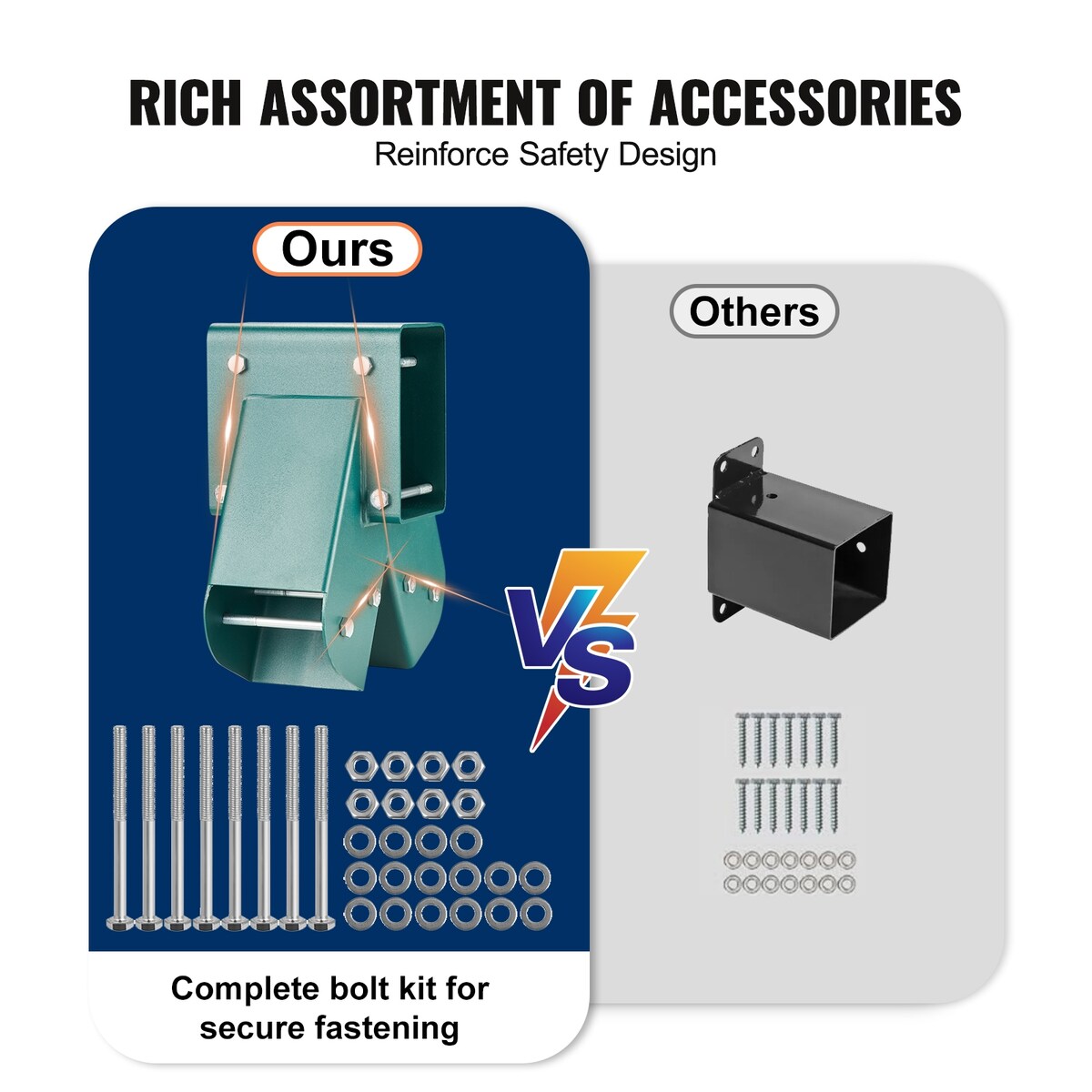 VEVOR A-Frame Middle Swing Set Brackets,Heavy Duty Carbon Steel Swing Set Hardware with Mounting Hardware