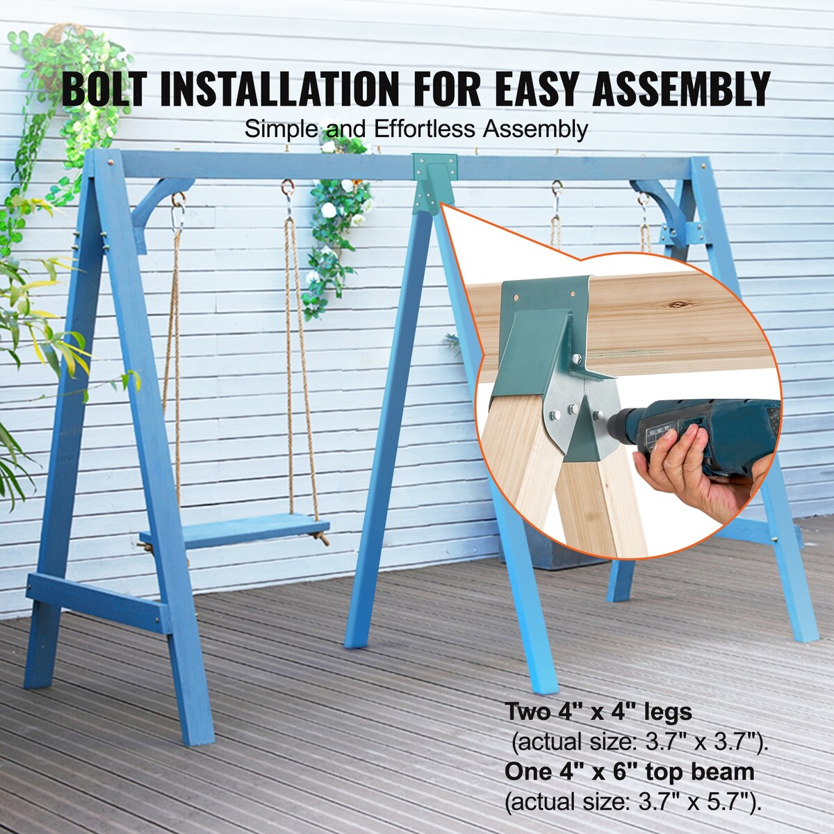 VEVOR A-Frame Middle Swing Set Brackets,Heavy Duty Carbon Steel Swing Set Hardware with Mounting Hardware