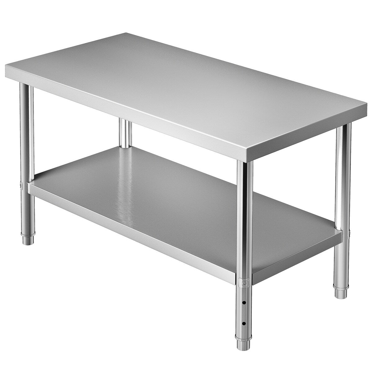 VEVOR Stainless Steel Prep Tabl Heavy Duty Metal Worktable for Kitchen Restaurant Garage Backyard