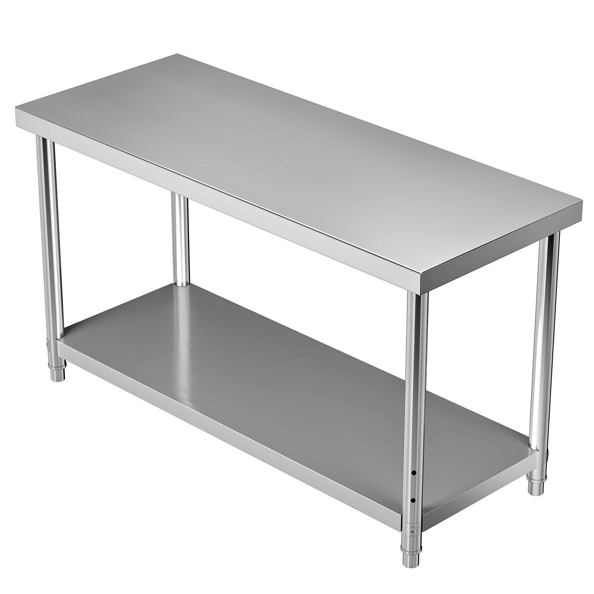 VEVOR Stainless Steel Prep Tabl Heavy Duty Metal Worktable for Kitchen Restaurant Garage Backyard