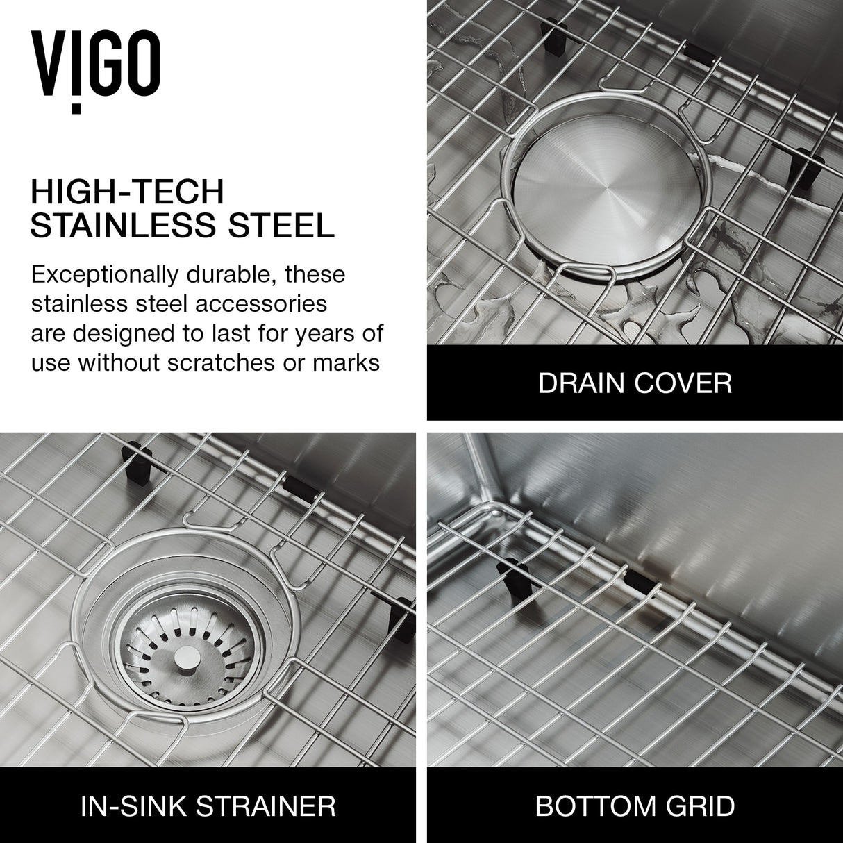 VIGO Oxford Stainless Steel Double Bowl Flat Apron Farmhouse Kitchen Sink and Accessories
