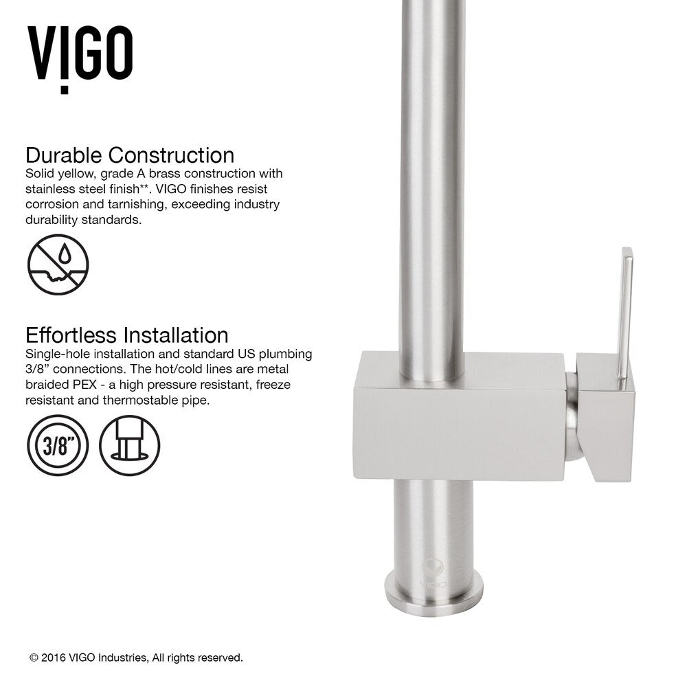 VIGO Chisholm Stainless Steel Kitchen Sink and Lincroft Faucet Set