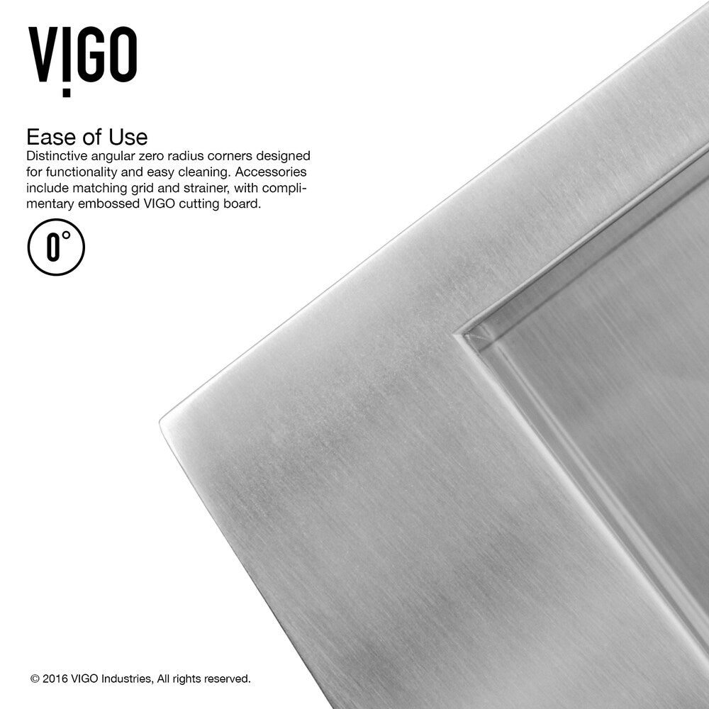 VIGO Chisholm Stainless Steel Kitchen Sink and Lincroft Faucet Set