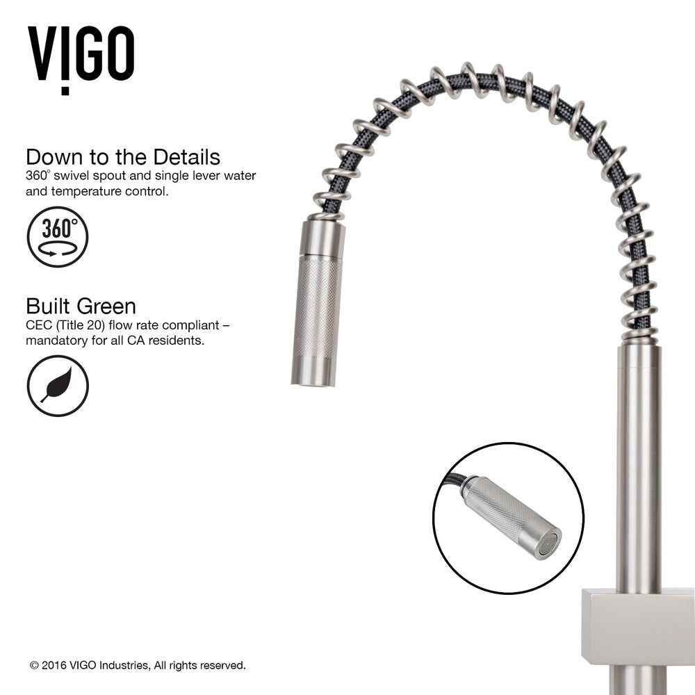 VIGO Chisholm Stainless Steel Kitchen Sink and Lincroft Faucet Set