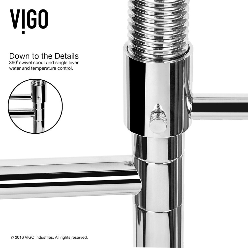 VIGO Chisholm Stainless Steel Kitchen Sink and Zurich Faucet Set