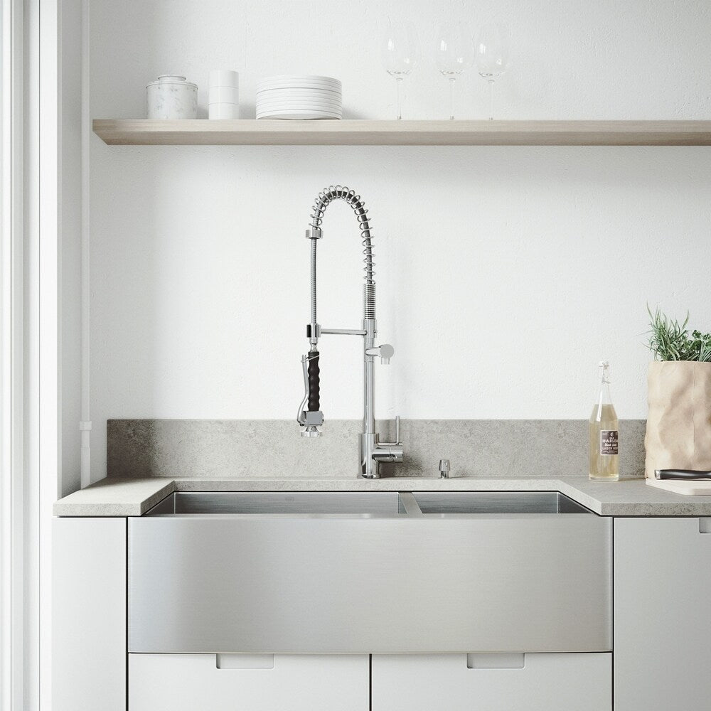 VIGO Chisholm Stainless Steel Kitchen Sink and Zurich Faucet Set