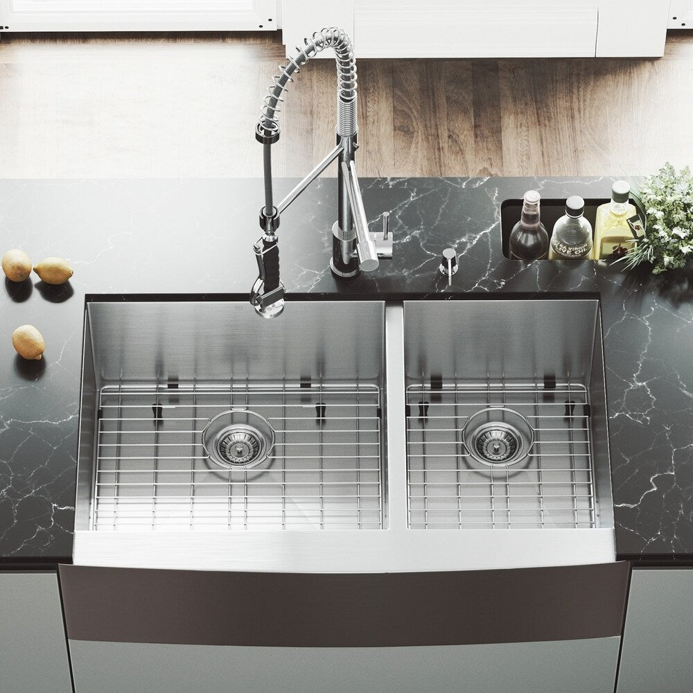 VIGO Chisholm Stainless Steel Kitchen Sink and Zurich Faucet Set