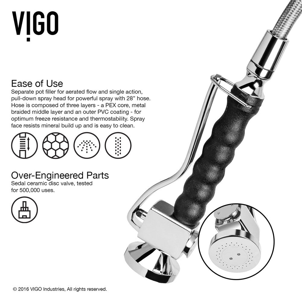 VIGO Chisholm Stainless Steel Kitchen Sink and Zurich Faucet Set