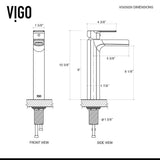VIGO Hibiscus 16"L x 16"W MatteStone Vessel Sink and Amada 10"H Faucet Set