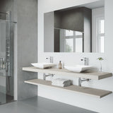 VIGO Hibiscus 16"L x 16"W MatteStone Vessel Sink and Amada 10"H Faucet Set