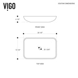 VIGO Amber Sunset Glass Rectangular Vessel Bathroom Sink
