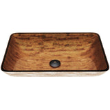 VIGO Amber Sunset Glass Rectangular Vessel Bathroom Sink
