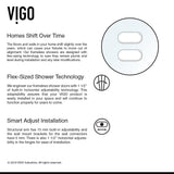 VIGO Rochelle 60-inch Adjustable Frameless Hinged Shower Door