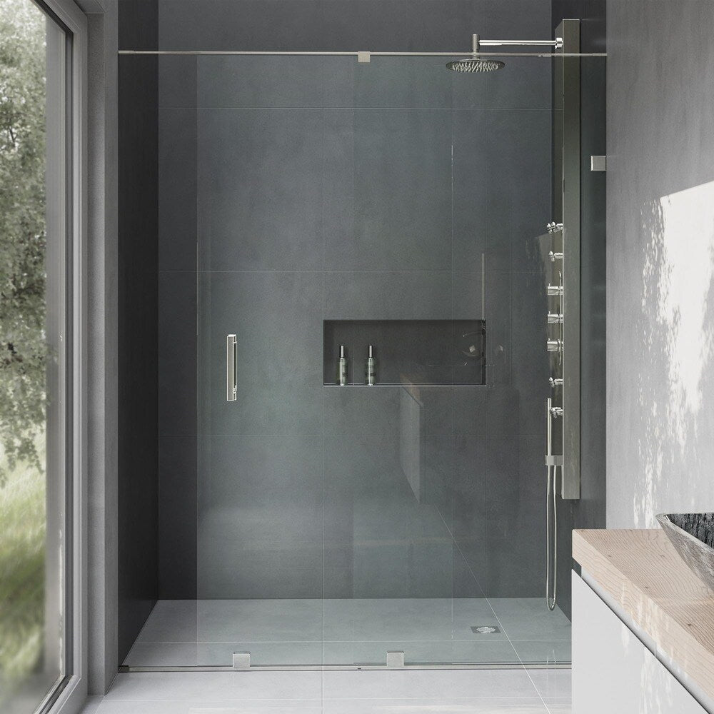 VIGO Ryland Clear Adjustable Frameless Sliding Shower Door