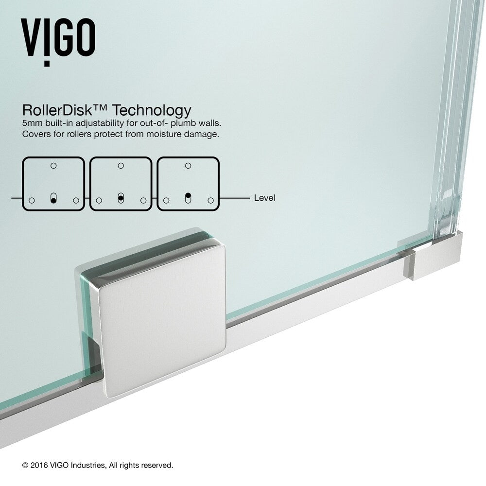 VIGO Ryland Clear Adjustable Frameless Sliding Shower Door