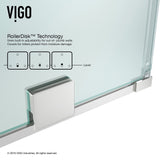 VIGO Ryland Clear Adjustable Frameless Sliding Shower Door