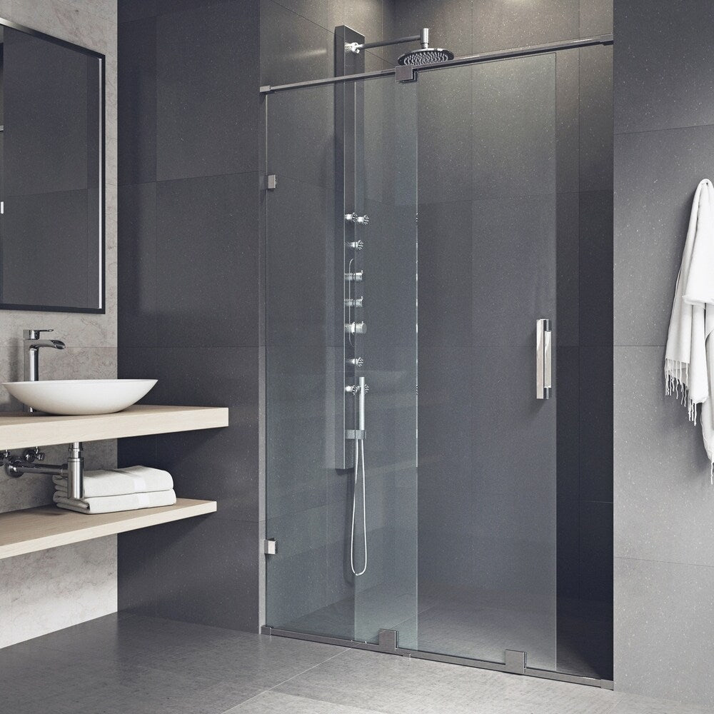 VIGO Ryland Clear Adjustable Frameless Sliding Shower Door