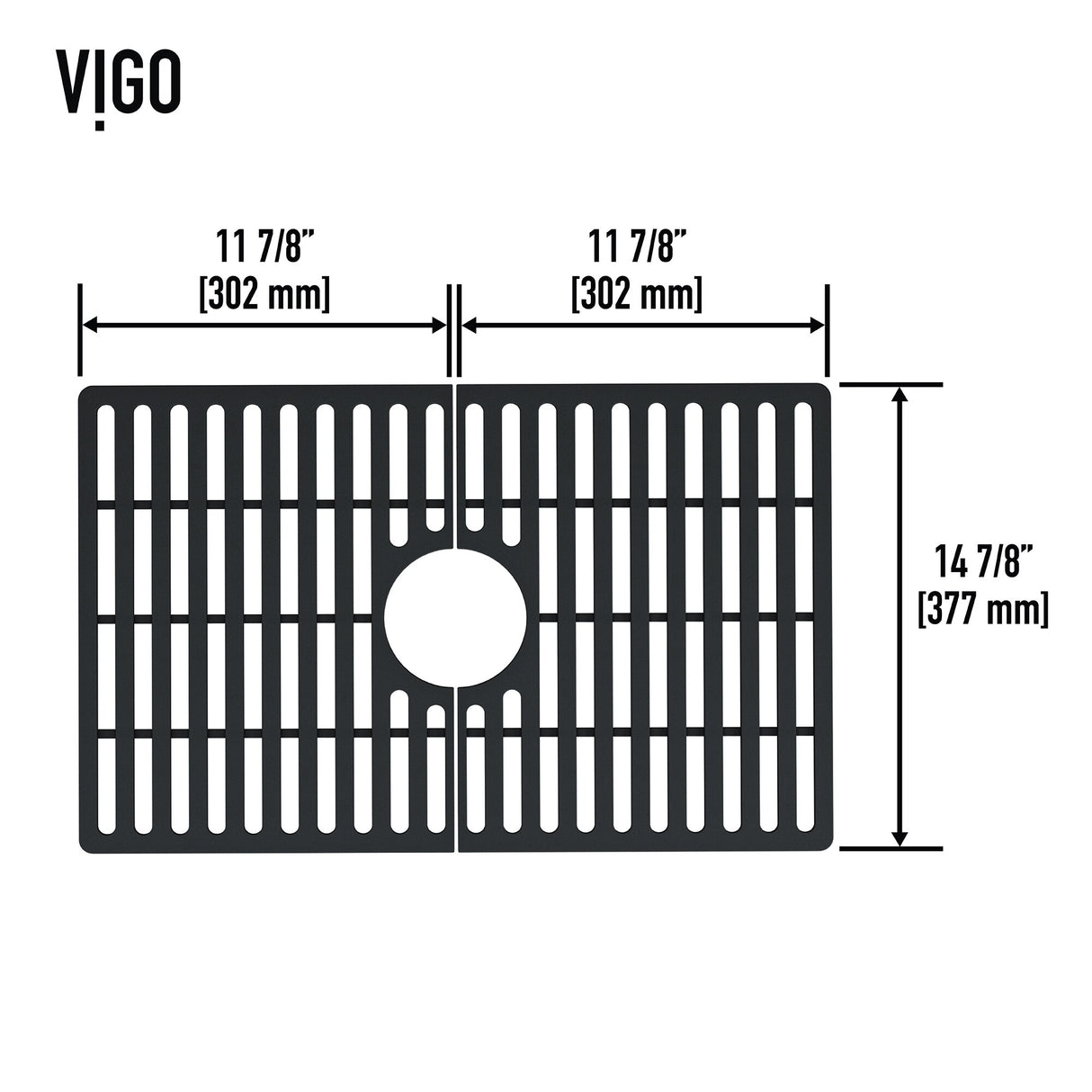 VIGO 24" L X 15" W Silicone Protective Bottom Grid for Kitchen Sink in Matte Black