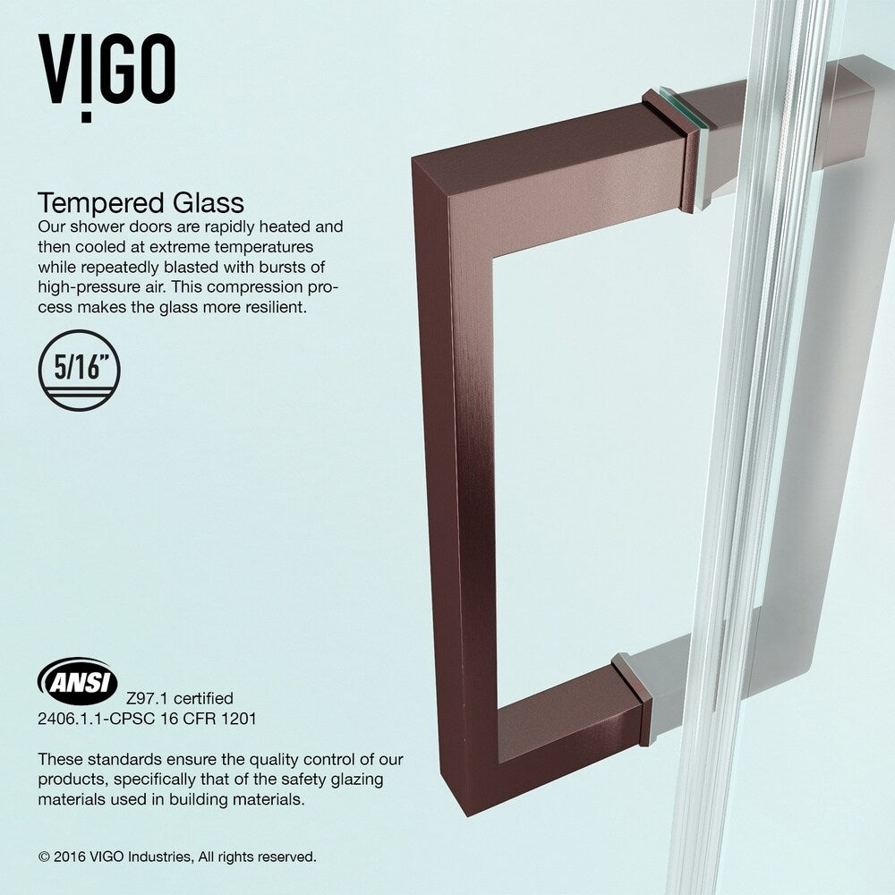 VIGO Soho Clear Adjustable Frameless Shower Door