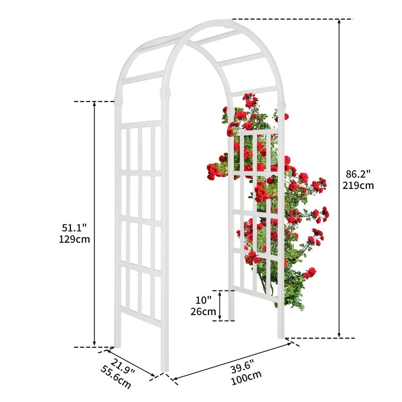 39.6" W x 86.2" H PVC Garden Arch